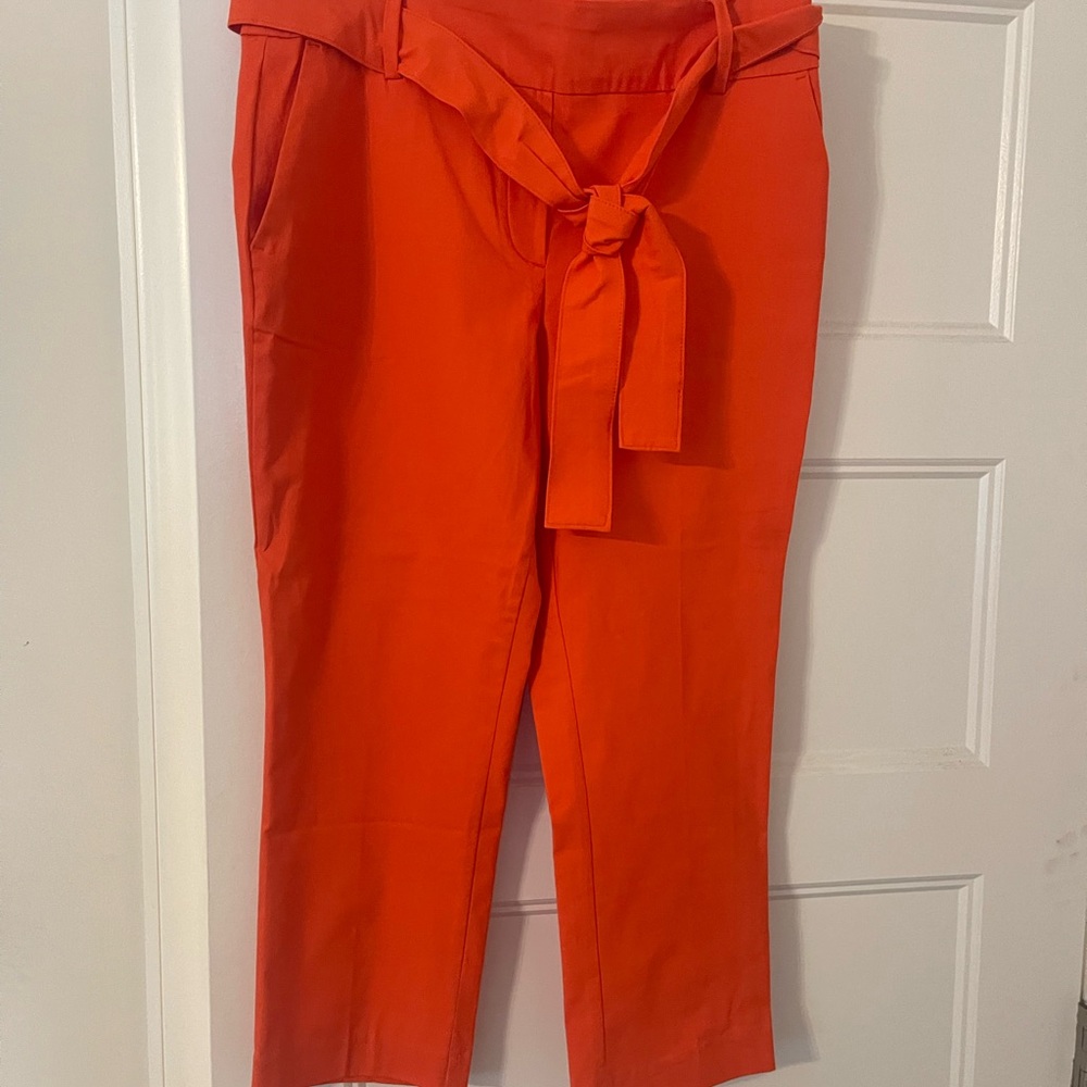 Jules & Leopold Orange Tie-Waist Pants